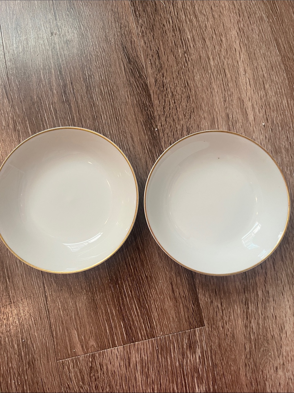 Haviland Limoges White Porcelain Bowls with Gold Trim - Pair